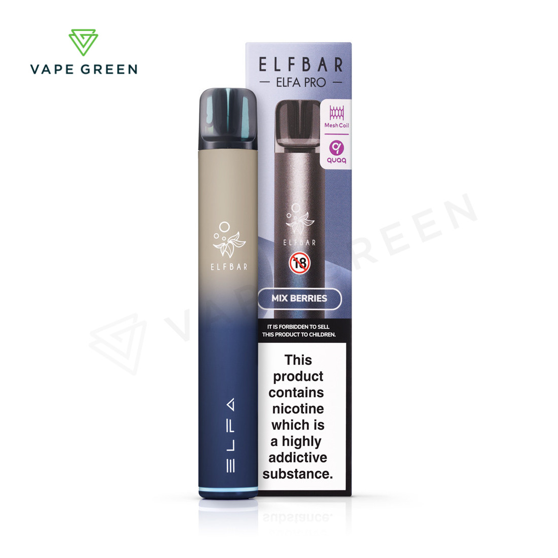 Elf Bar Elfa pod kit featuring a rechargeable battery and replaceable prefilled pods.
