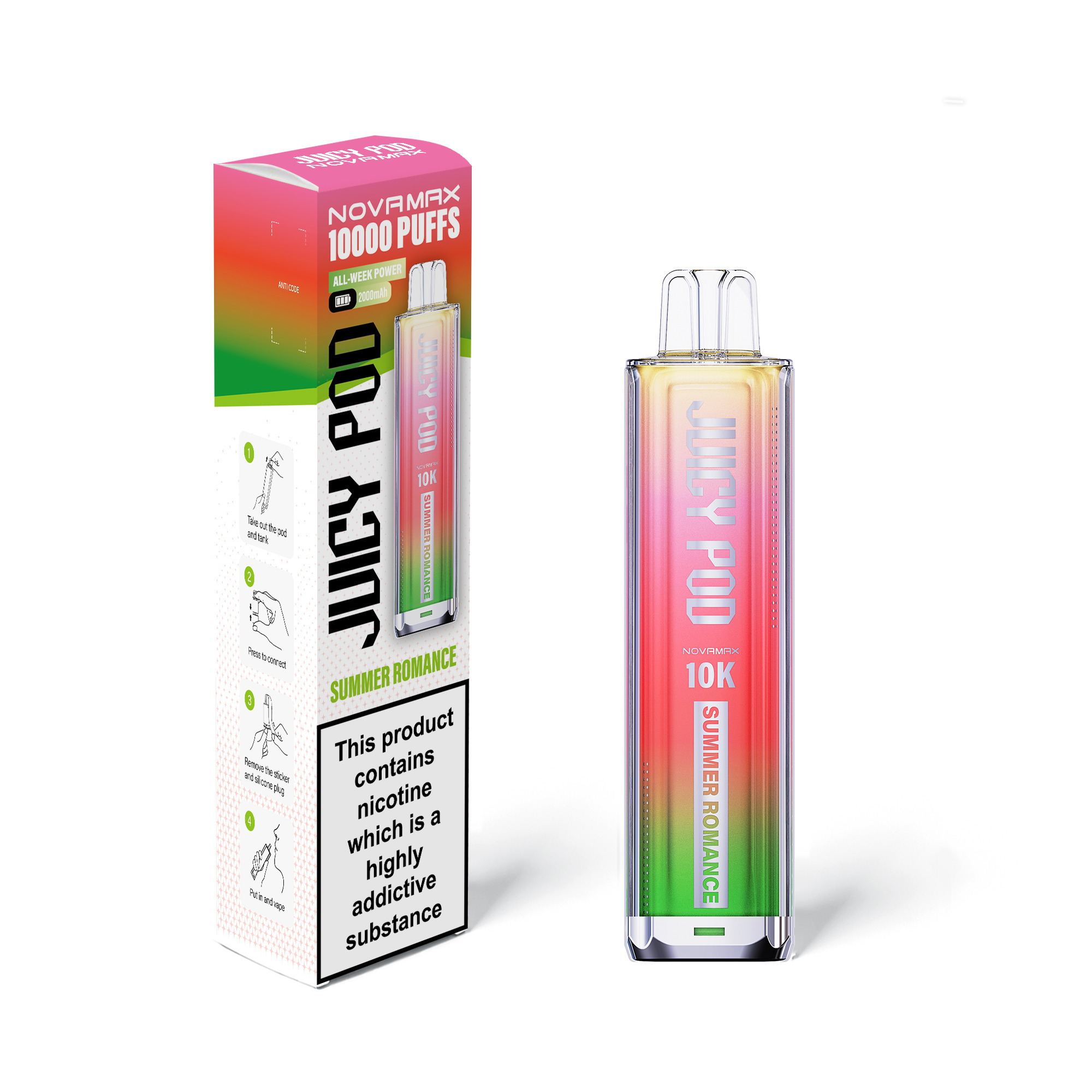 The Juicy Pod Novamax 10K prefilled vape kit