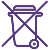 Purple WEEE symbol showing a crossed-out wheeled bin, indicating vape kits must be recycled.