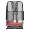 Vaporesso XROS replacement pod with a transparent black mouthpiece and a red base, shown on a white background.