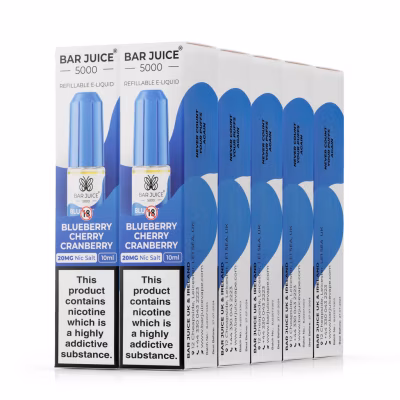 Blueberry Cherry Cranberry Nic Salt E-Liquid by Bar Juice 5000 - 10 Pack