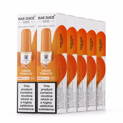 Cream Tobacco Nic Salt E-Liquid by Bar Juice 5000 - 10 Pack