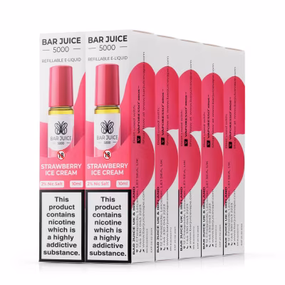 Strawberry Ice Cream Nic Salt E-Liquid by Bar Juice 5000 - 10 Pack