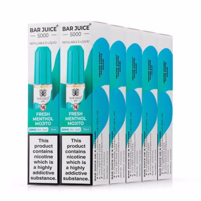Fresh Menthol Mojito Nic Salt E-Liquid by Bar Juice 5000 - 10 Pack