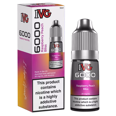 Raspberry Peach Bliss Nic Salt E-Liquid by IVG 6000