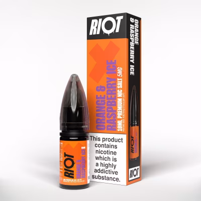 Orange & Raspberry Ice Nic Salt E-Liquid by Riot X