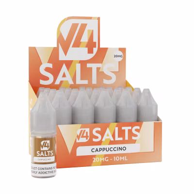 Cappuccino Nic Salt E-Liquid by V4 Vapour - 20 Pack